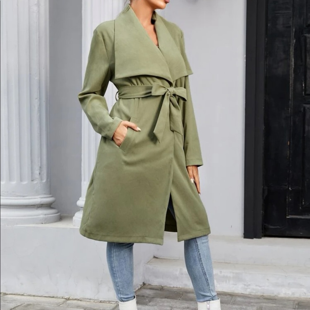 Army green trench coat - Picture 6 of 6